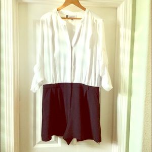 Stylish Jennifer Lopez Black and White Romper